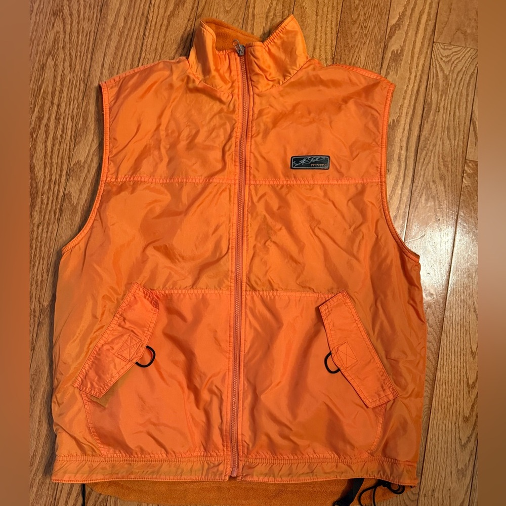 SouthPole Reversible SP2K Team Collection Nylon Fleece Vest Large Orange VTG